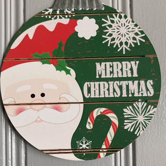 NWT Slatted Wood Ornament Holiday Merry Christmas Santa Decoration Sign - Picture 4 of 8